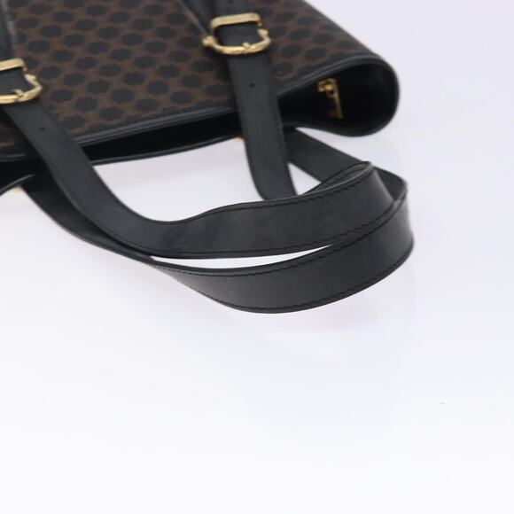 CELINE Macadam Canvas Tote Bag Pvc Leather Black Gold - Picture 7 of 12